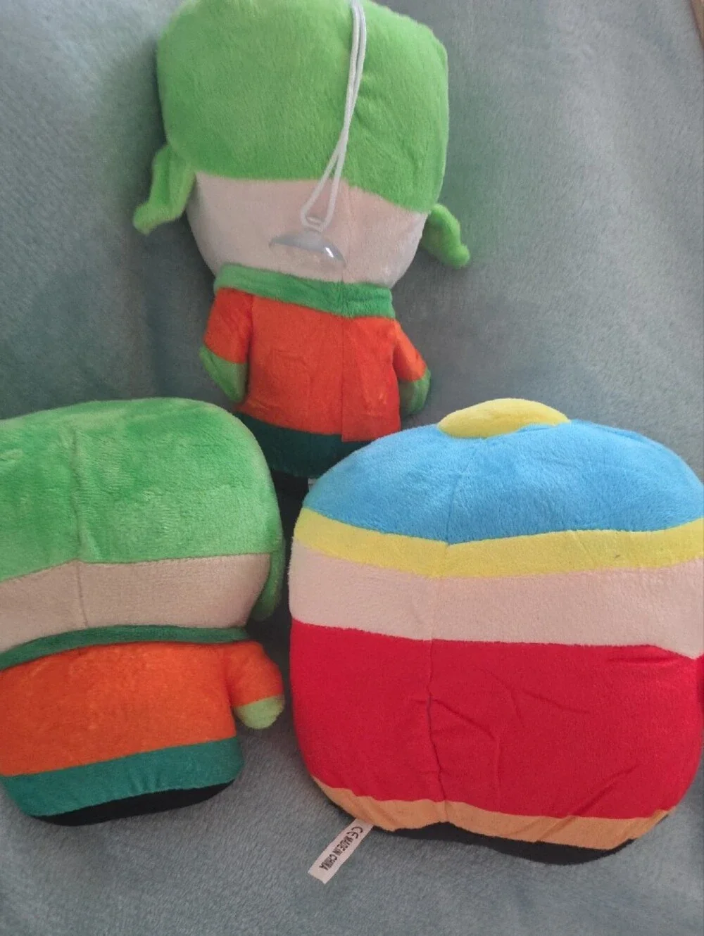 Green and Multicolor Plush Cartoon Characters - Kids Toy Set